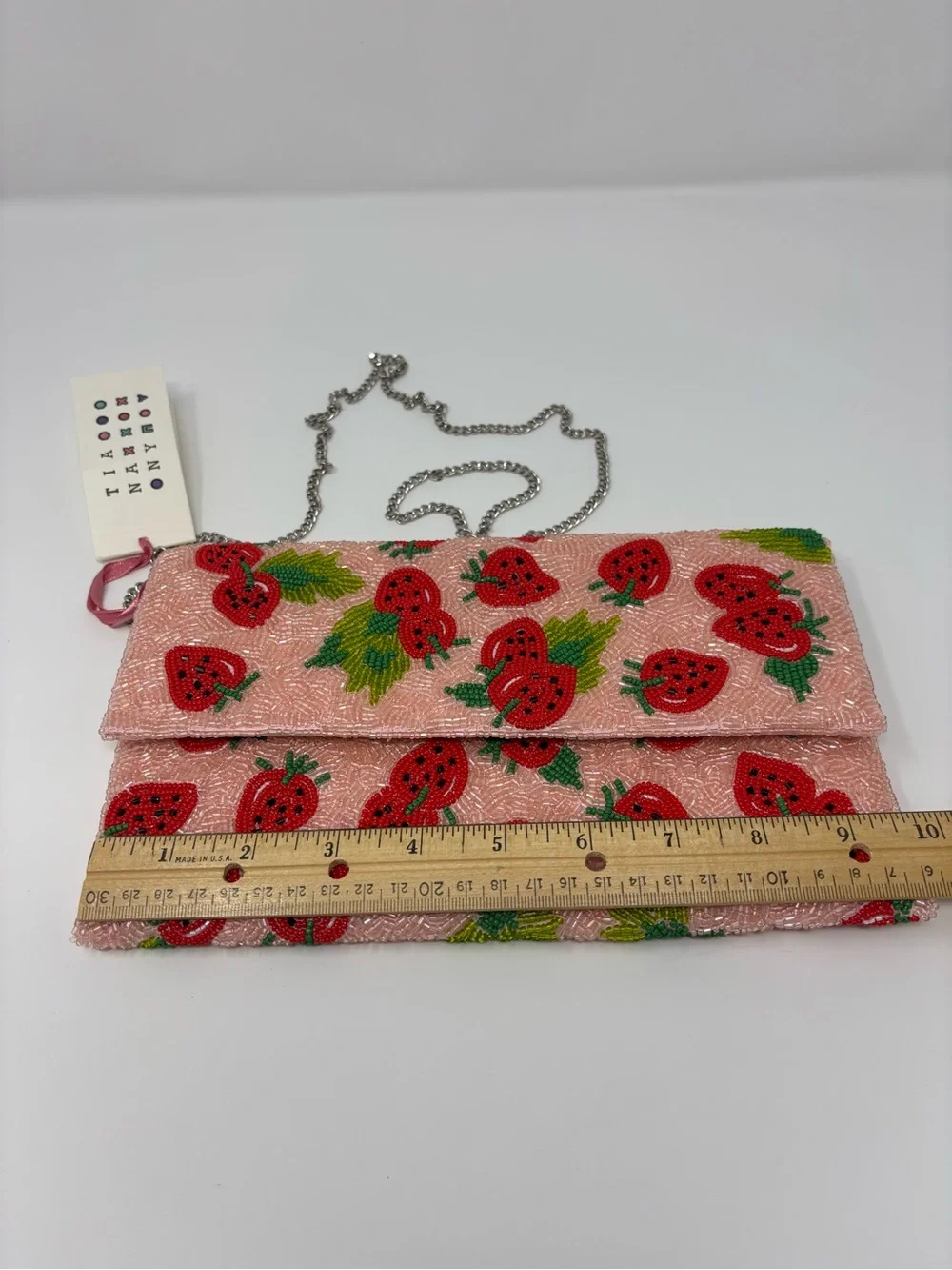 Pink Strawberry Beaded Tianany Clutch